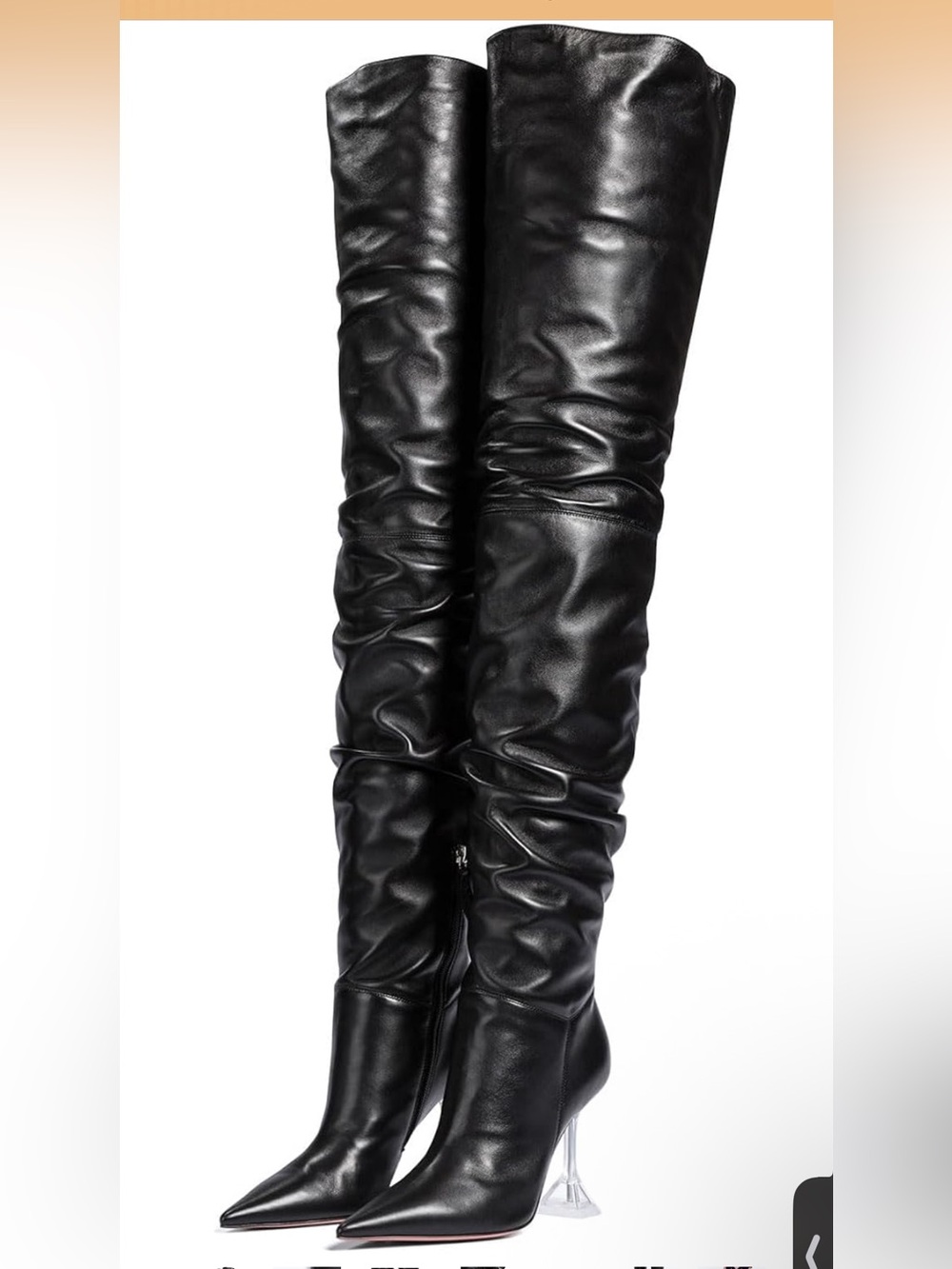 Women's Black Over-the-Knee Pointed-Toe Slouch Boots